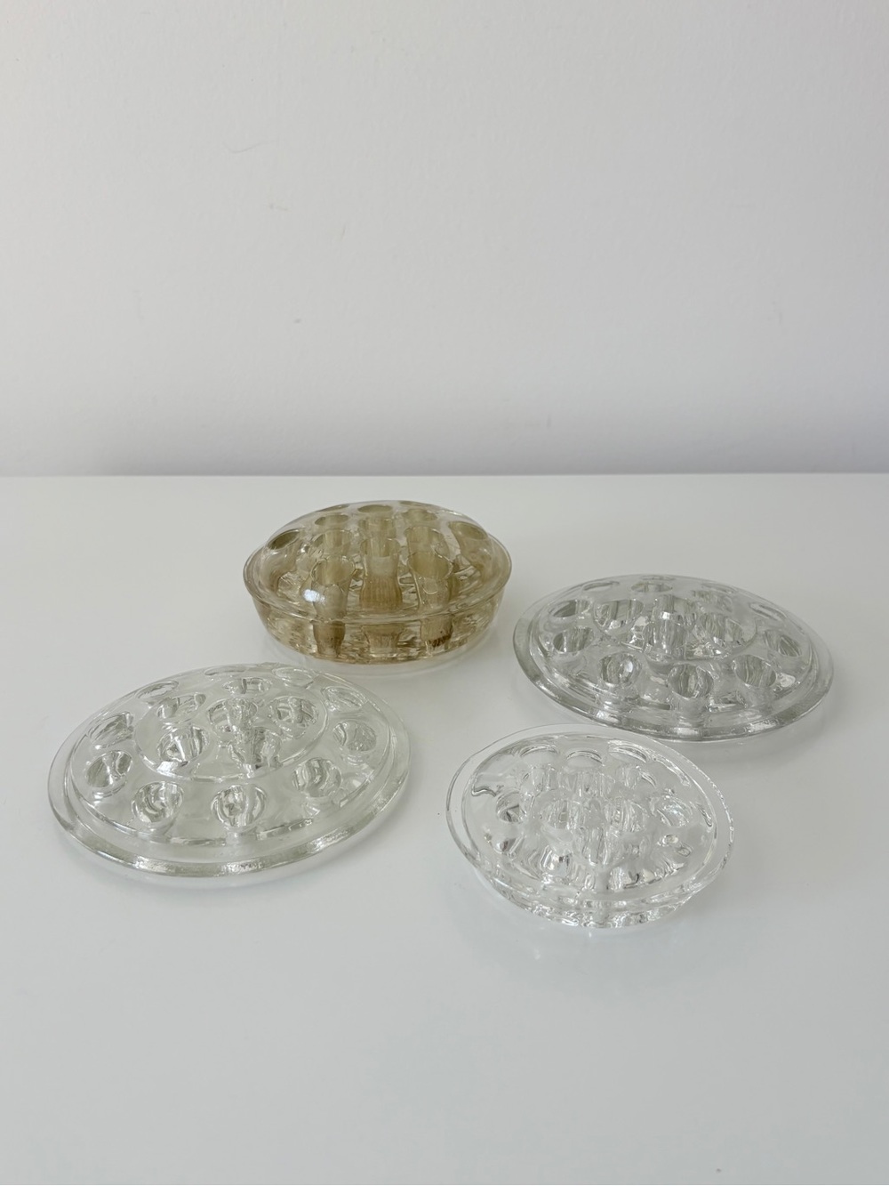 Vintage Glass Flower Frogs Various Sizes Flower Arranging Grandma Cottage